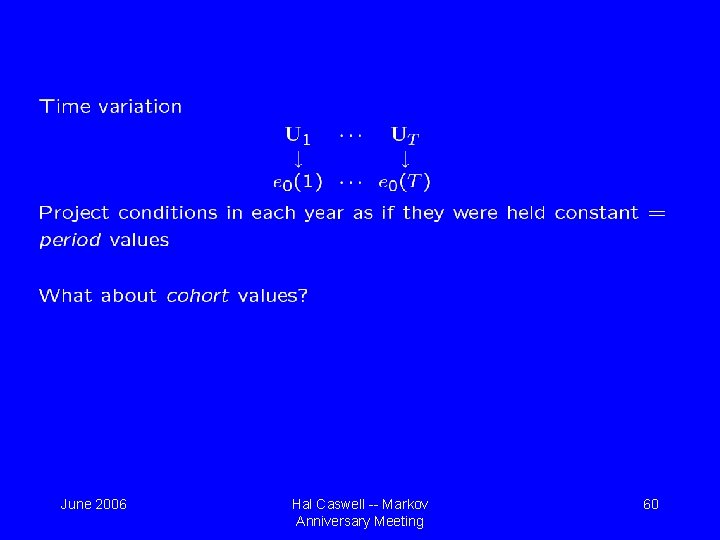 June 2006 Hal Caswell -- Markov Anniversary Meeting 60 