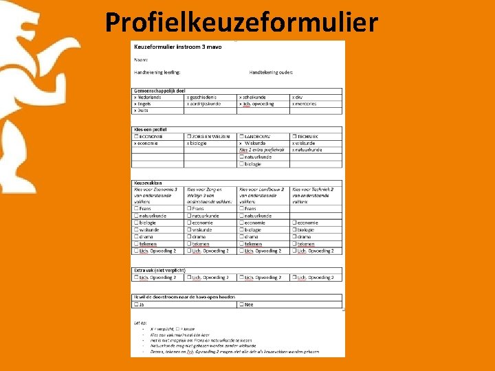 Profielkeuzeformulier 