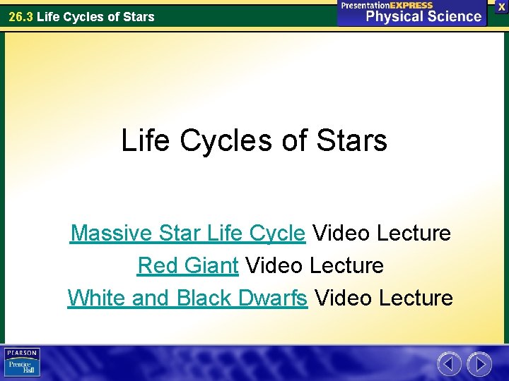 26. 3 Life Cycles of Stars Massive Star Life Cycle Video Lecture Red Giant