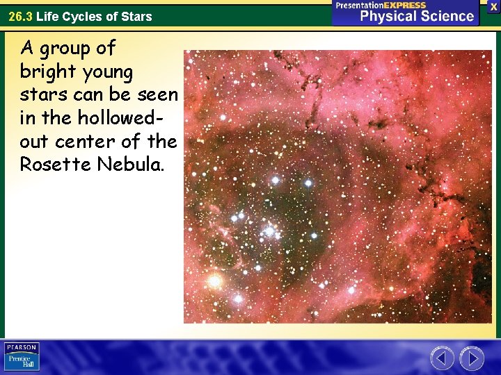 26. 3 Life Cycles of Stars A group of bright young stars can be