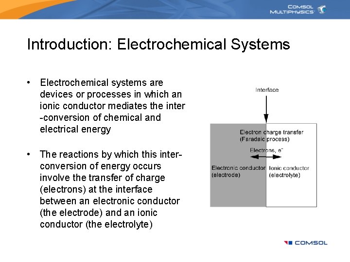 Introduction: Electrochemical Systems • Electrochemical systems are devices or processes in which an ionic