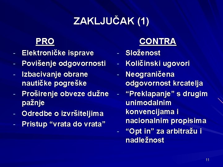 ZAKLJUČAK (1) PRO CONTRA - Elektroničke isprave - Složenost - Povišenje odgovornosti - Količinski
