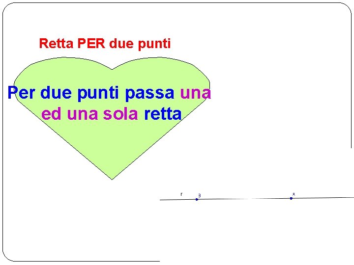 Retta PER due punti Per due punti passa una ed una sola retta 