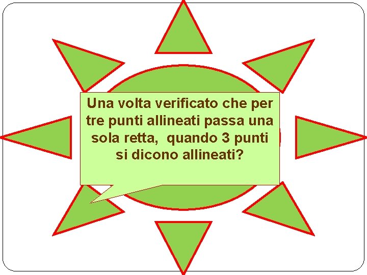 Una volta verificato che per Tre punti si dicono tre punti allineati passa una