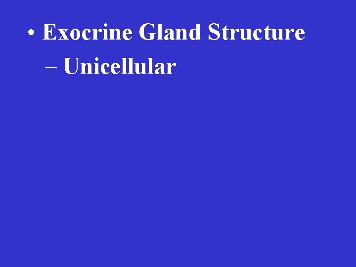  • Exocrine Gland Structure – Unicellular 