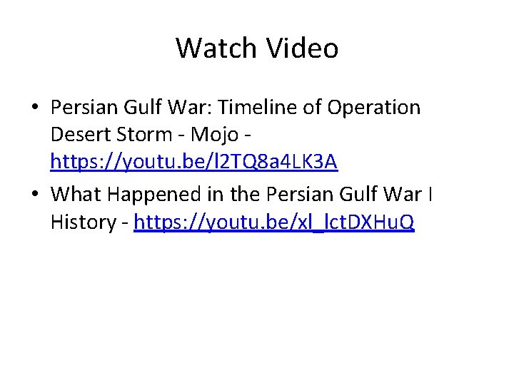 Watch Video • Persian Gulf War: Timeline of Operation Desert Storm - Mojo https: