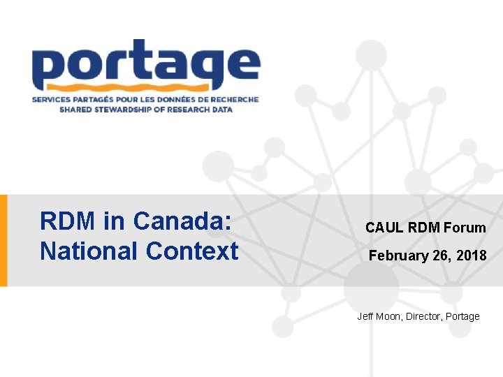 Click to edit Master title style RDM in Canada: CAUL RDM Forum Click to