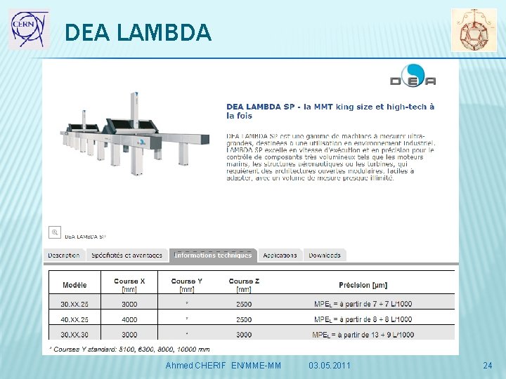 DEA LAMBDA Ahmed CHERIF EN/MME-MM 03. 05. 2011 24 