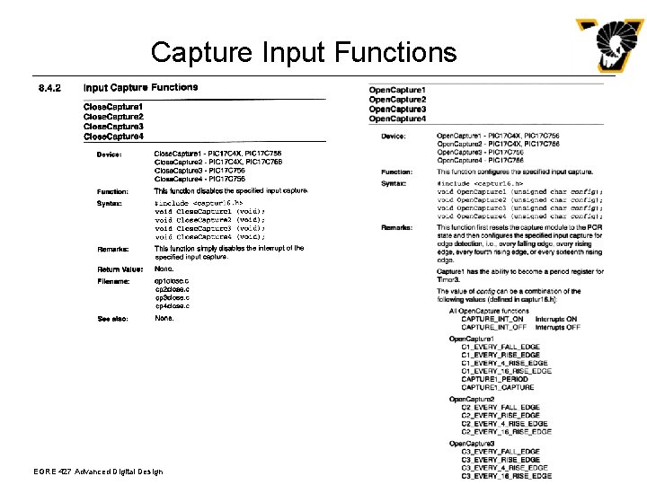 Capture Input Functions EGRE 427 Advanced Digital Design 