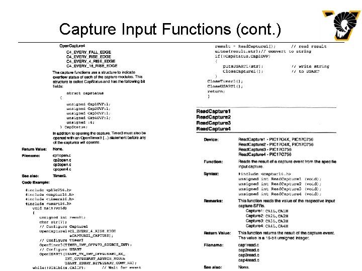 Capture Input Functions (cont. ) EGRE 427 Advanced Digital Design 