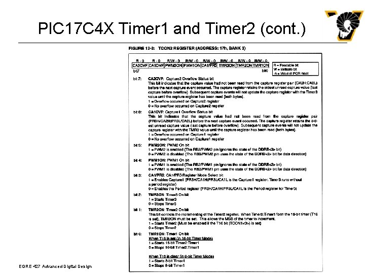 PIC 17 C 4 X Timer 1 and Timer 2 (cont. ) EGRE 427