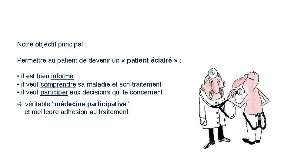 Notre objectif principal : Permettre au patient de devenir un « patient éclairé »