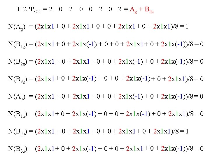 G 2 YC 2 s = 2 0 0 2 = Ag + B