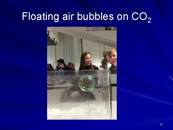 Floating air bubbles on CO 2 14 