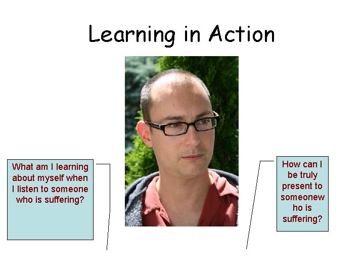 Learning in Action What am I learning about myself when I listen to someone
