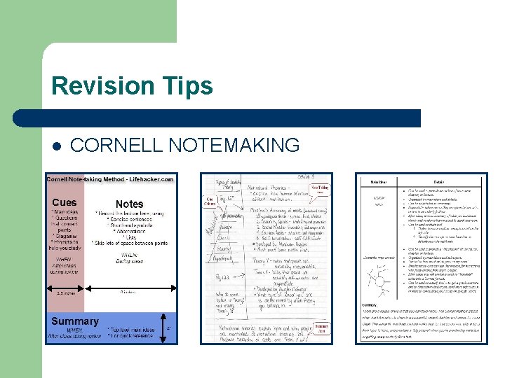 Revision Tips l CORNELL NOTEMAKING 