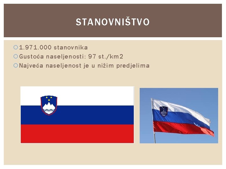 STANOVNIŠTVO 1. 971. 000 stanovnika Gustoća naseljenosti: 97 st. /km 2 Najveća naseljenost je