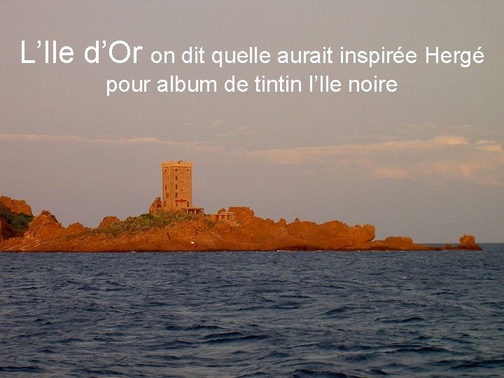 L’Ile d’Or on dit quelle aurait inspirée Hergé pour album de tintin l’Ile noire
