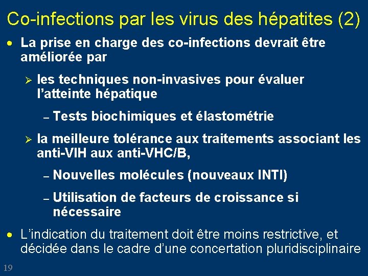 Co-infections par les virus des hépatites (2) · La prise en charge des co-infections