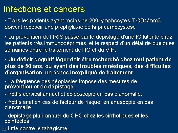 Infections et cancers • Tous les patients ayant moins de 200 lymphocytes T CD Infections et cancers • Tous les patients ayant moins de 200 lymphocytes T CD