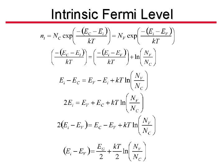Intrinsic Fermi Level 