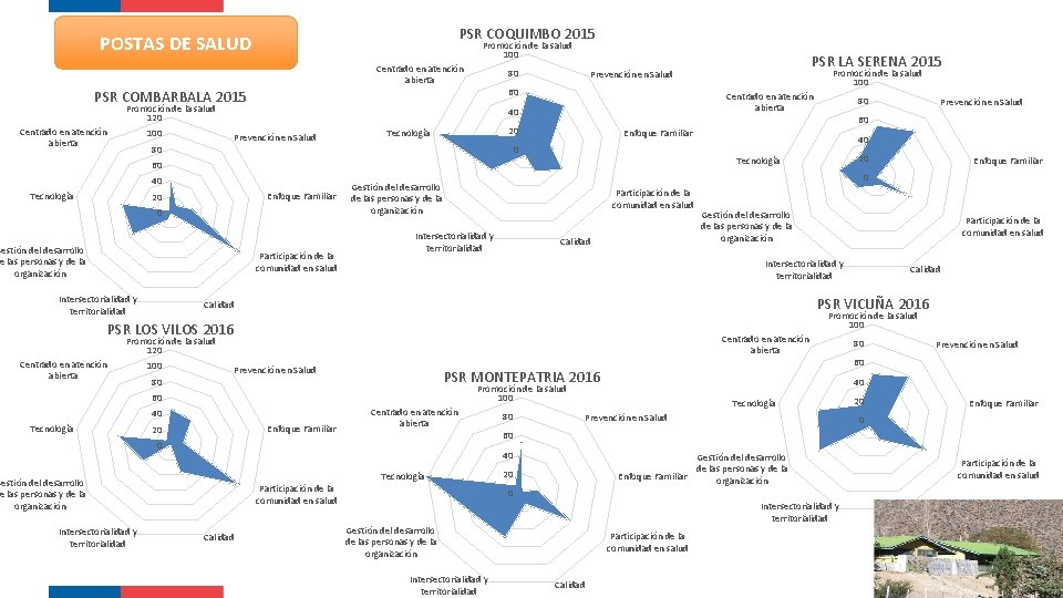 PSR COQUIMBO 2015 POSTAS DE SALUD Promoción de la salud 100 Centrado en atención