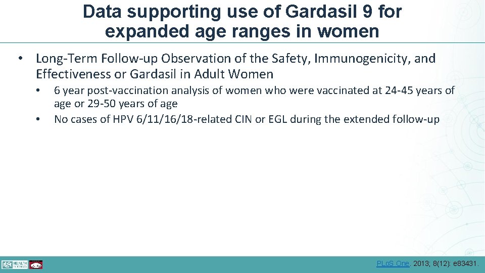 Data supporting use of Gardasil 9 for expanded age ranges in women • Long-Term