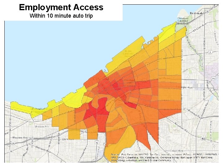 Employment Access Within 10 minute auto trip 