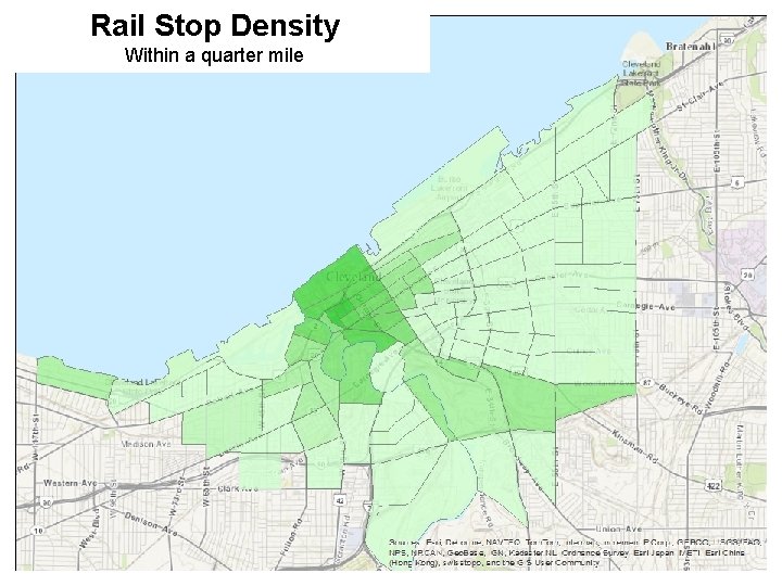 Rail Stop Density Within a quarter mile 