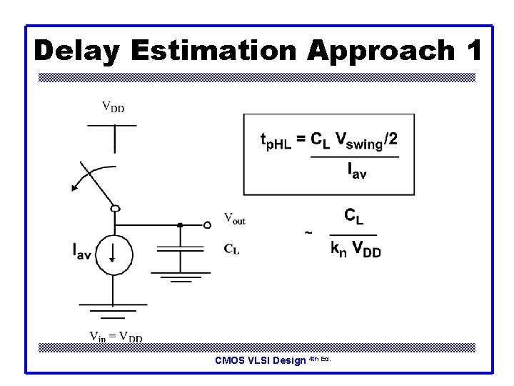Delay Estimation Approach 1 CMOS VLSI Design 4 th Ed. 