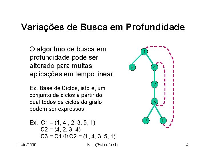 Variações de Busca em Profundidade O algoritmo de busca em profundidade pode ser alterado