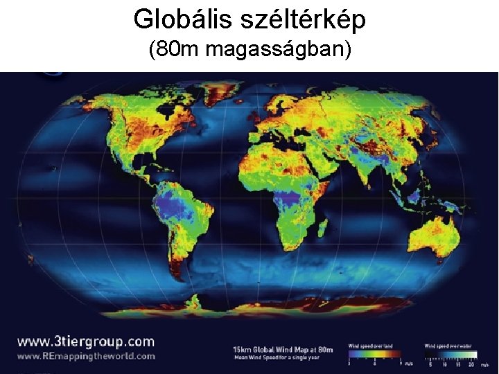 Globális széltérkép (80 m magasságban) 