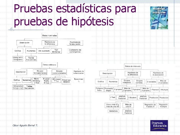 Pruebas estadísticas para pruebas de hipótesis César Agusto Bernal T. 