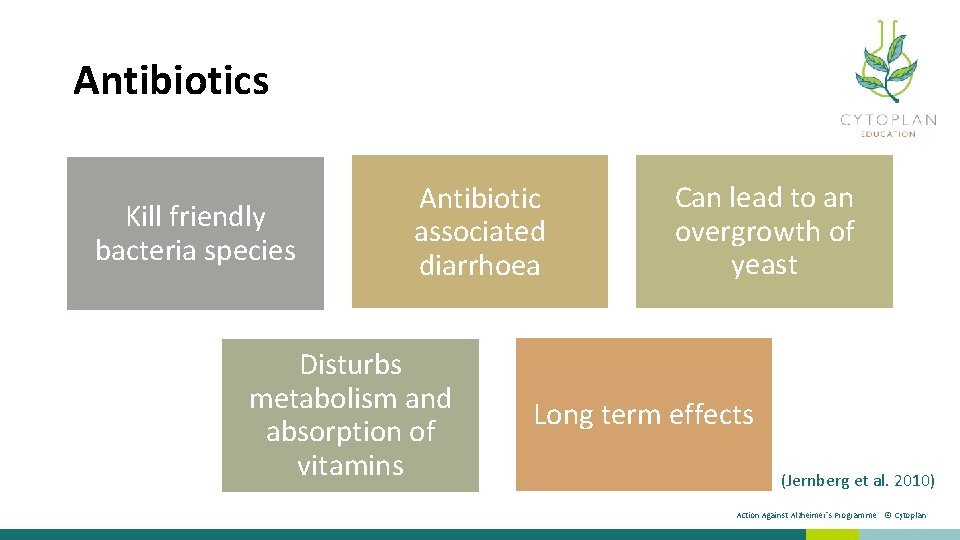 Antibiotics Kill friendly bacteria species Antibiotic associated diarrhoea Disturbs metabolism and absorption of vitamins