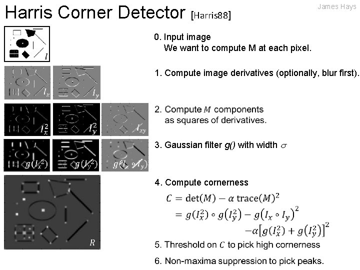 Harris Corner Detector [Harris 88] James Hays 0. Input image We want to compute