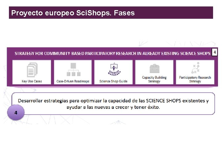 Proyecto europeo Sci. Shops. Fases Enhancing the Responsible and Sustainable Expansion of the Science