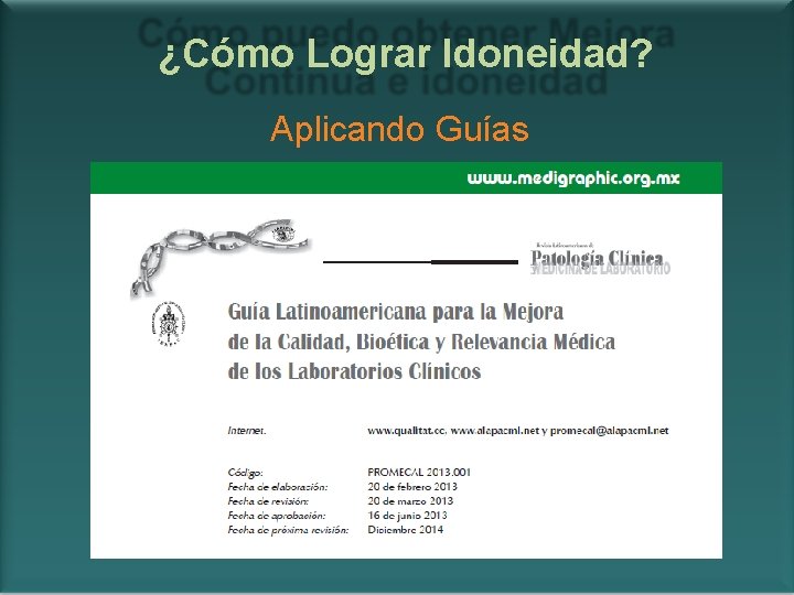 ¿Cómo Lograr Idoneidad? Aplicando Guías 