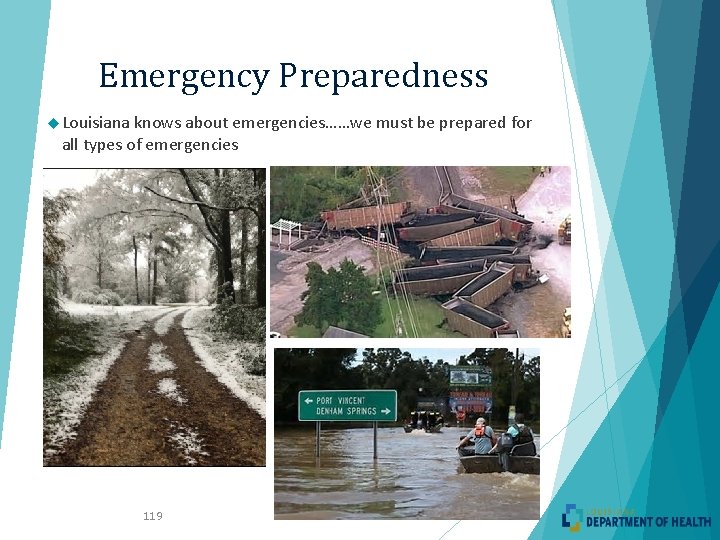Emergency Preparedness Louisiana knows about emergencies……we must be prepared for all types of emergencies Emergency Preparedness Louisiana knows about emergencies……we must be prepared for all types of emergencies