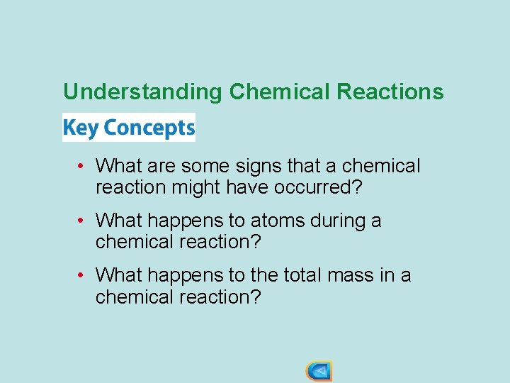 Understanding Chemical Reactions • What are some signs that a chemical reaction might have