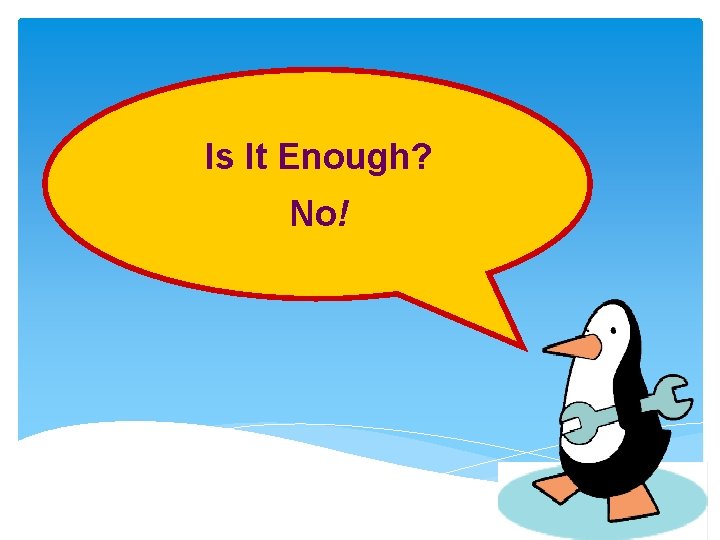 Is It Enough? No! 2007 -2008 