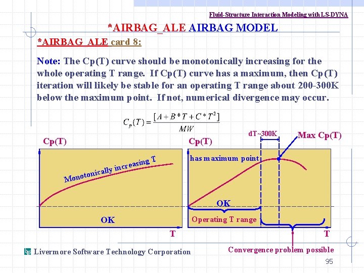 Fluid-Structure Interaction Modeling with LS-DYNA *AIRBAG_ALE AIRBAG MODEL *AIRBAG_ALE card 8: Note: The Cp(T)