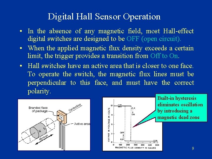 Digital Hall Sensor Operation • In the absence of any magnetic field, most Hall-effect