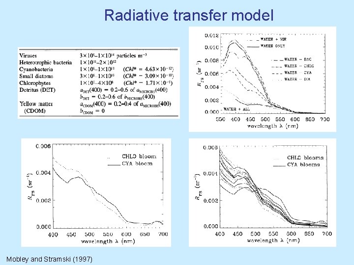 Radiative transfer model Mobley and Stramski (1997) Radiative transfer model Mobley and Stramski (1997)