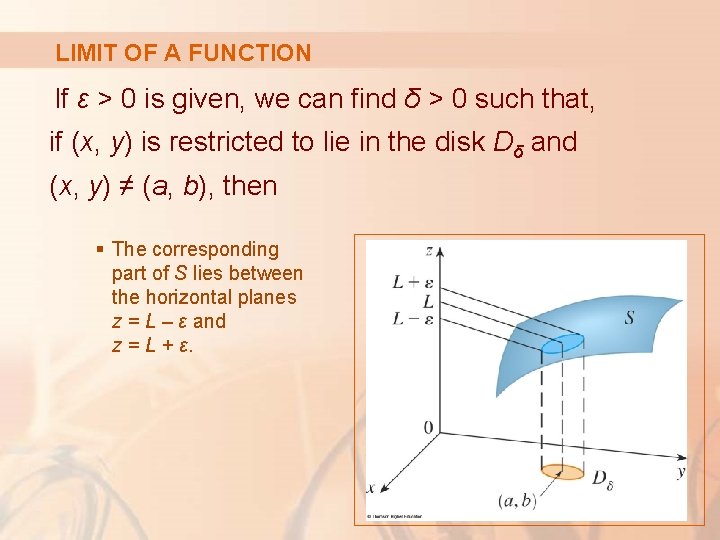 LIMIT OF A FUNCTION If ε > 0 is given, we can find δ