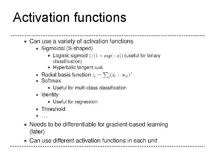 Activation functions 