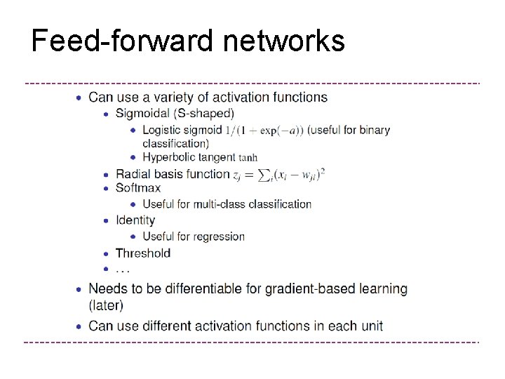 Feed-forward networks 