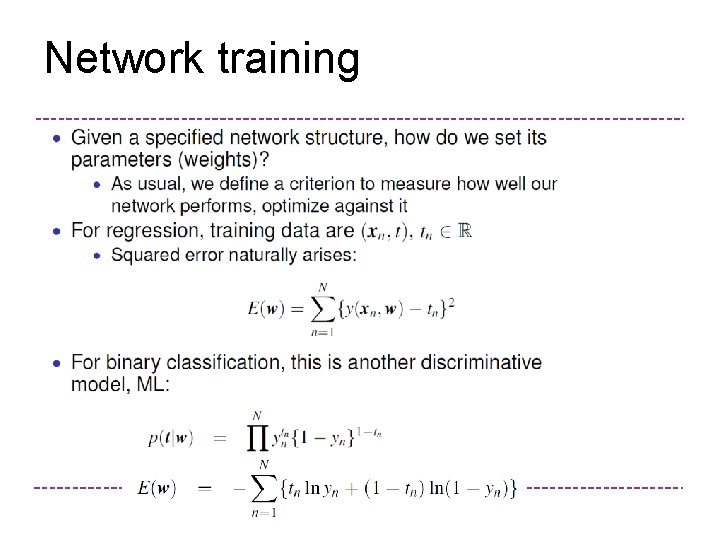 Network training Network training