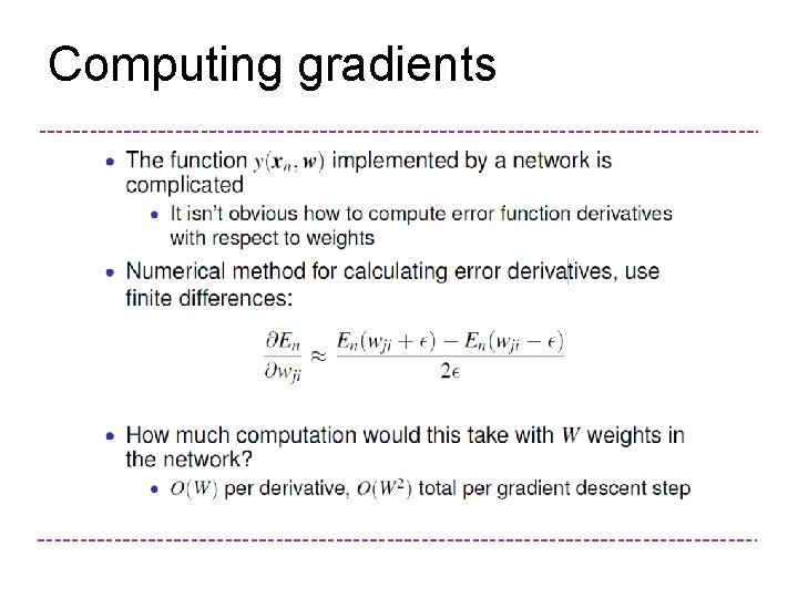 Computing gradients 