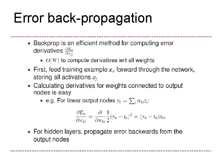 Error back-propagation 