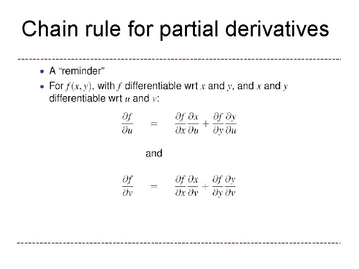 Chain rule for partial derivatives 